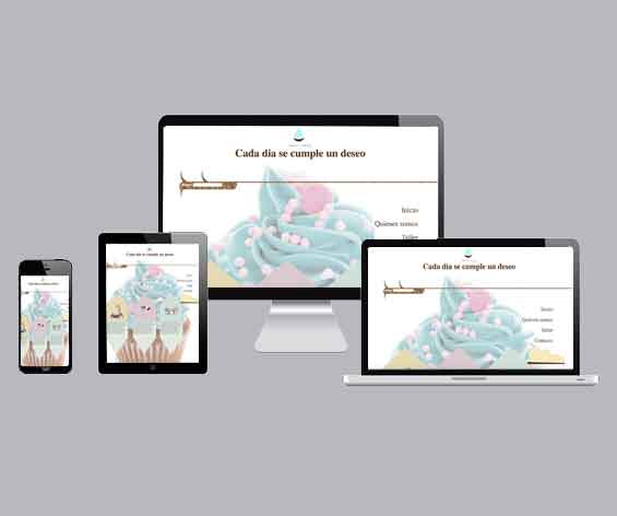 Landing page para e-commerce de venta de productos de repostería para Cup Cackes. Proyecto realizado como diseñadora web freelance en Eibar 
